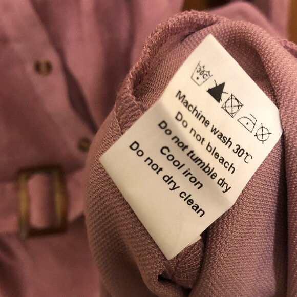 Allegra K - Pink - Corduroy - long sleeve - shirt dress - Size S - belt included - Picture 7 of 9